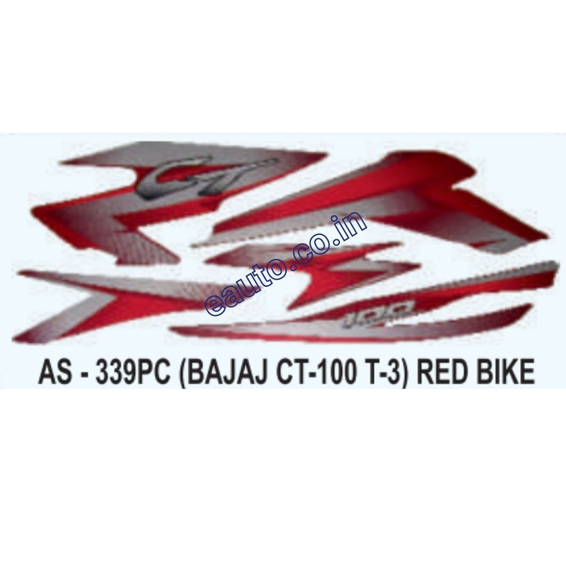 Graphics Sticker Set for Bajaj CT 100 | Type 3 | Red Vehicle | Both Si