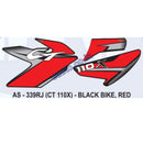 Graphics Sticker Set for Bajaj CT 110X | Black Vehicle | Red Sticker
