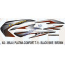 Graphics Sticker Set for Bajaj Platina Comfortec | Type 1 | Black Vehicle | Brown Sticker