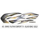 Graphics Sticker Set for Bajaj Platina Comfortec | Type 1 | Black Vehicle | Gold Sticker