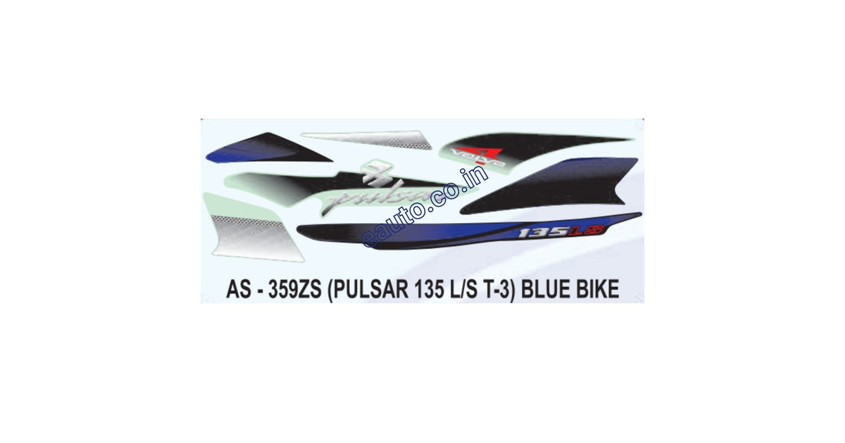 Graphics Sticker Set for Bajaj Pulsar 135 LS | Type 3 | Blue Vehicle