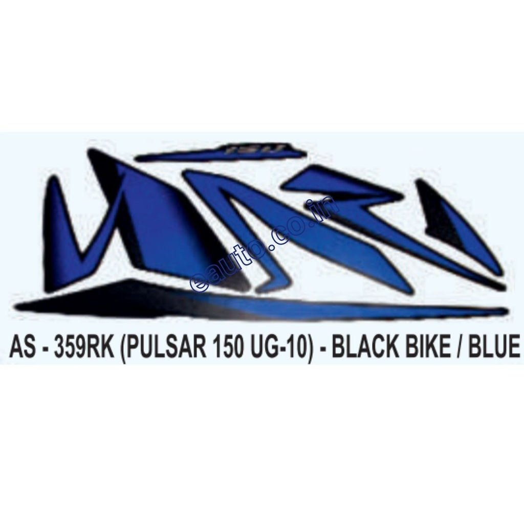 Bajaj Racing Sticker Graphics Sticker Set for Bajaj Pulsar 150 UG10 | Black Vehicle | Blue
