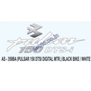 Graphics Sticker Set for Bajaj Pulsar 150CC DTSI | Digital Meter | Black Vehicle | White Sticker