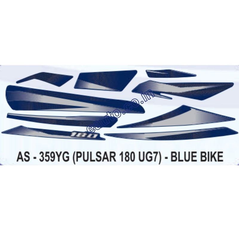 Graphics Sticker Set for Bajaj Pulsar 180 UG7 | Blue Vehicle