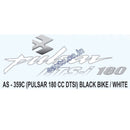 Graphics Sticker Set for Bajaj Pulsar 180CC DTSI | Analog Meter | Black Vehicle | White Sticker