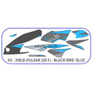 Graphics Sticker Set for Bajaj Pulsar 220 F | Black Vehicle | Blue Sticker
