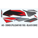 Graphics Sticker Set for Bajaj Pulsar NS 150 | Black Vehicle