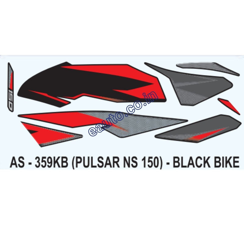 Graphics Sticker Set for Bajaj Pulsar NS 150 | Black Vehicle