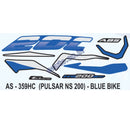 Graphics Sticker Set for Bajaj Pulsar NS 200 | ABS | Blue Vehicle