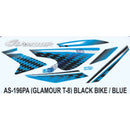 Graphics Sticker Set for Hero Glamour i3S | Type 8 | Black Vehicle | Blue Sticker