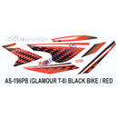 Graphics Sticker Set for Hero Glamour i3S | Type 8 | Black Vehicle | Red Sticker