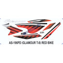Graphics Sticker Set for Hero Glamour i3S | Type 8 | Red Vehicle