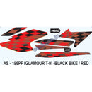 Graphics Sticker Set for Hero Glamour i3S | Type 9 | Black Vehicle | Red Sticker
