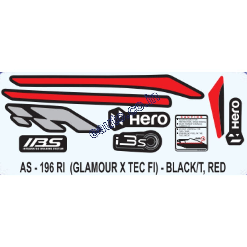 Graphics Sticker Set for Hero Glamour i3S | XTEC FI | Black & Red Sticker