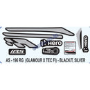 Graphics Sticker Set for Hero Glamour i3S | XTEC FI | Black & Silver Sticker