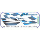 Graphics Sticker Set for Hero Glamour | Type 4 | ASFS | Black Vehicle | Blue Sticker