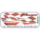 Graphics Sticker Set for Hero Glamour | Type 4 | ASFS | Black Vehicle | Red Sticker