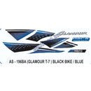 Graphics Sticker Set for Hero Glamour | Type 7 | ASFS | Black Vehicle | Blue Sticker