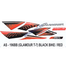 Graphics Sticker Set for Hero Glamour | Type 7 | ASFS | Black Vehicle | Red Sticker