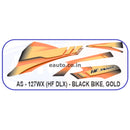 Graphics Sticker Set for Hero HF Deluxe | Black Vehicle | Gold Sticker