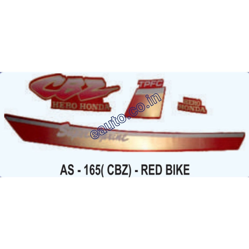 Graphics Sticker Set for Hero Honda CBZ | Red Vehicle