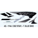 Graphics Sticker Set for Hero Honda CBZ Star | Turqoise Blue Vehicle