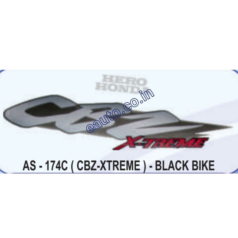 Graphics Sticker Set for Hero Honda CBZ Xtreme Black Vehicle Both Sides