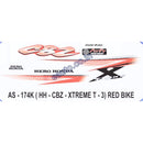 Graphics Sticker Set for Hero Honda CBZ Xtreme | Type 3 | Red Vehicle