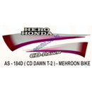 Graphics Sticker Set for Hero Honda CD Dawn | Type 2 | Mehroon Vehicle