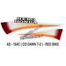 Graphics Sticker Set for Hero Honda CD Dawn | Type 2 | Red Vehicle