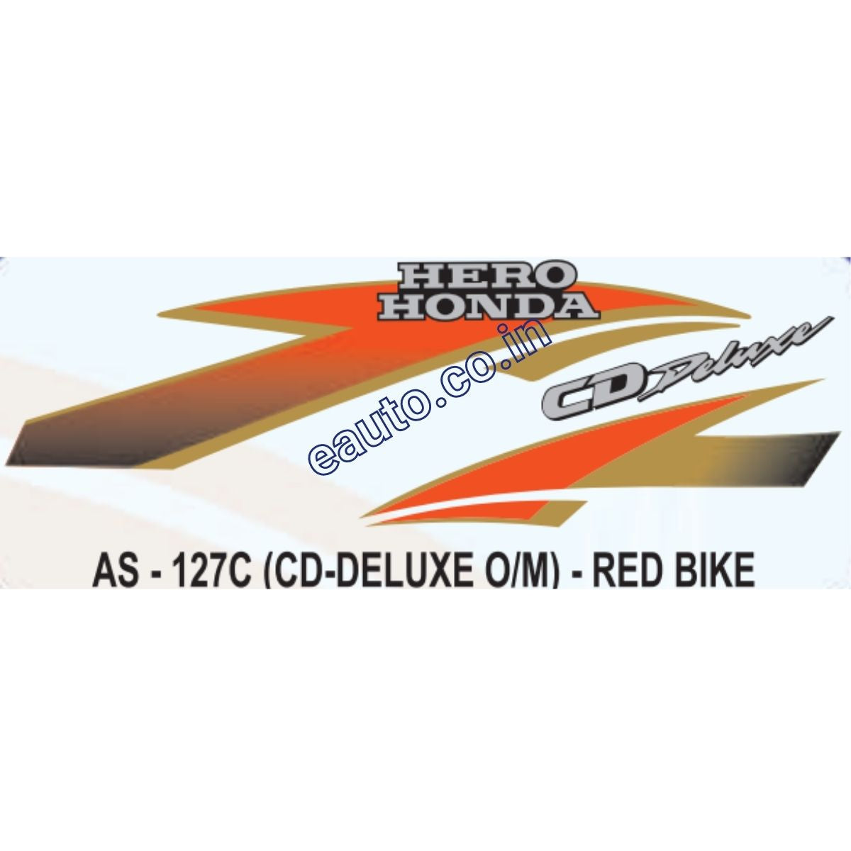 Car Sticker Cd R Graphics Sticker Set for Hero Honda CD Deluxe | Old Model | Red Vehicl