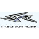 Graphics Sticker Set for Hero Honda Duet | Grey Vehicle | Grey & Silver Sticker