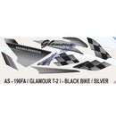 Graphics Sticker Set for Hero Honda Glamour | Type 2 | Black Vehicle | Silver Sticker