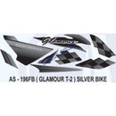 Graphics Sticker Set for Hero Honda Glamour | Type 2 | Silver Vehicle