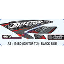 Graphics Sticker Set for Hero Honda Ignitor | Type 2 | Black Vehicle
