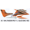 Graphics Sticker Set for Hero Honda Passion Pro | Type 1 | Black Vehicle | Red Sticker