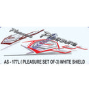 Graphics Sticker Set for Hero Honda Pleasure | Set Of 3 | White Shield Sticker