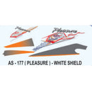 Graphics Sticker Set for Hero Honda Pleasure | White Shield Sticker