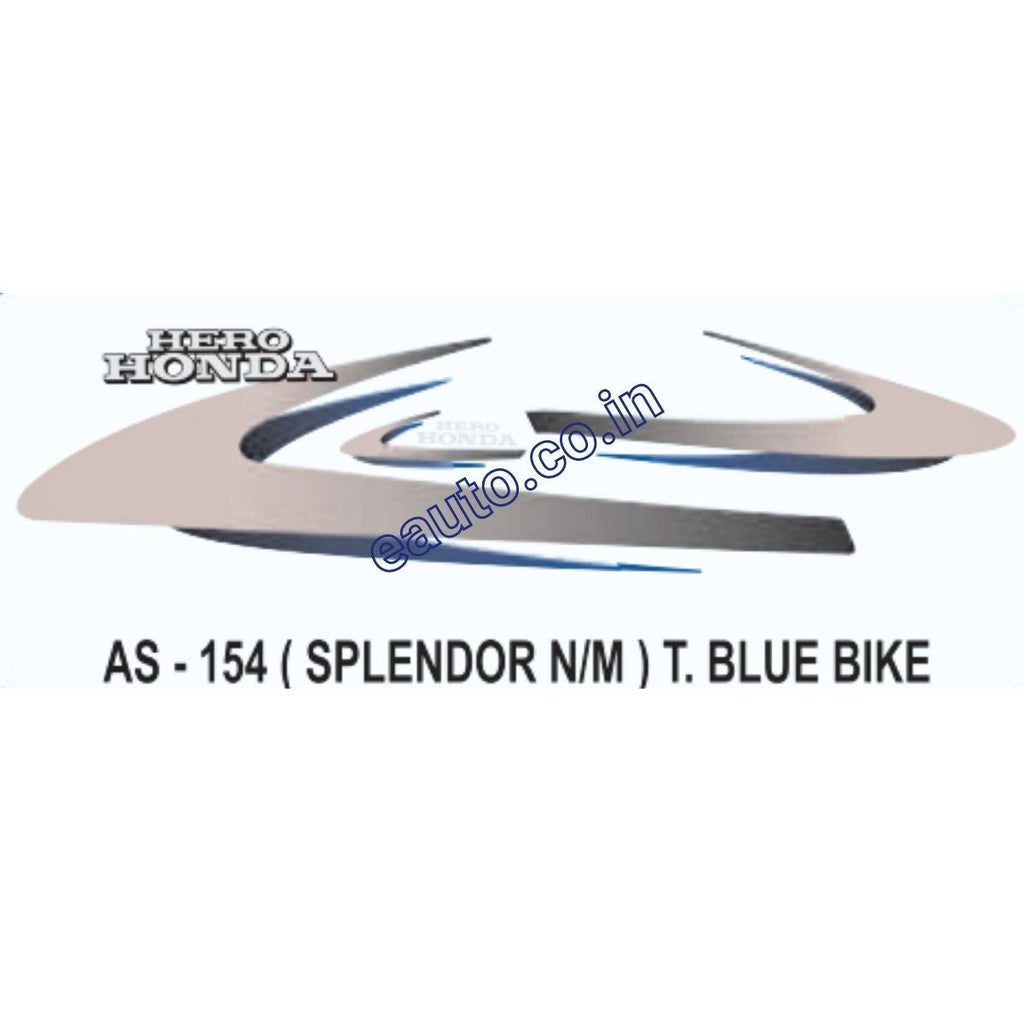 Splendor Monogram Sticker Graphics Sticker Set for Hero Honda Splendor | New Model | Blue Vehicl