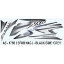 Graphics Sticker Set for Hero Honda Splendor NXG | Black Vehicle | Grey Sticker