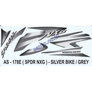 Graphics Sticker Set for Hero Honda Splendor NXG | Silver Vehicle | Grey Sticker | Both Sides