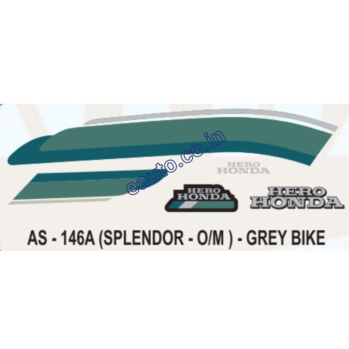 Splendor Old Sticker Graphics Sticker Set for Hero Honda Splendor | Old Model | Grey Vehicl