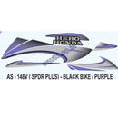 Graphics Sticker Set for Hero Honda Splendor Plus | Black Vehicle | Purple Sticker