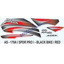 Graphics Sticker Set for Hero Honda Splendor Pro | Black Vehicle | Red Sticker