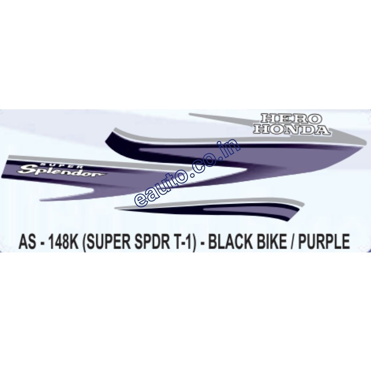 Flex Splendor Sticker Graphics Sticker Set for Hero Honda Super Splendor | Type 1 | Black Ve