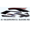Graphics Sticker Set for Hero Honda Super Splendor | Type 2 | Black Vehicle | Red Sticker