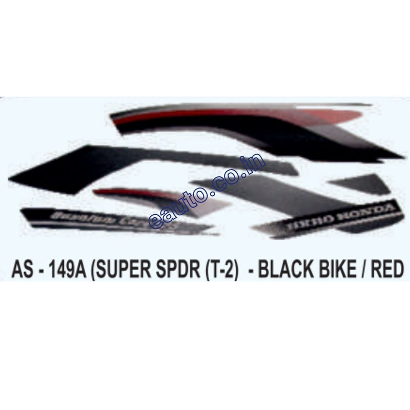 Graphics Sticker Set for Hero Honda Super Splendor | Type 2 | Black Ve