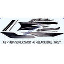 Graphics Sticker Set for Hero Honda Super Splendor | Type 4 | Black Vehicle | Grey Sticker