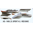 Graphics Sticker Set for Hero Honda Super Splendor | Type 4 | Red Vehicle