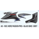 Graphics Sticker Set for Hero Passion Pro | Black Vehicle | Grey Sticker